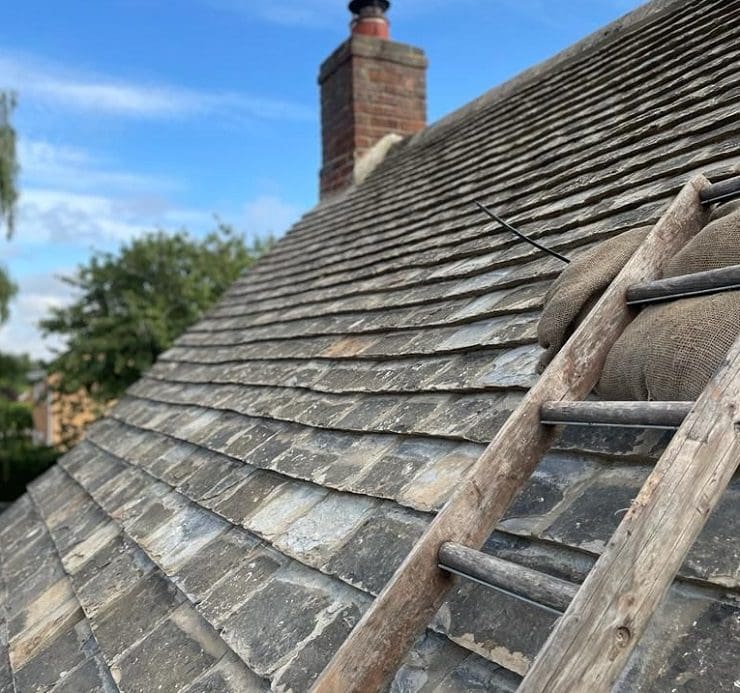 Collyweston re-slating process